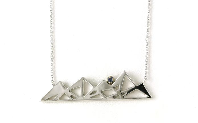 content/products/Mountain Range with One Round Brilliant-cut Montana Yogo Sapphire Necklace in Sterling Silver