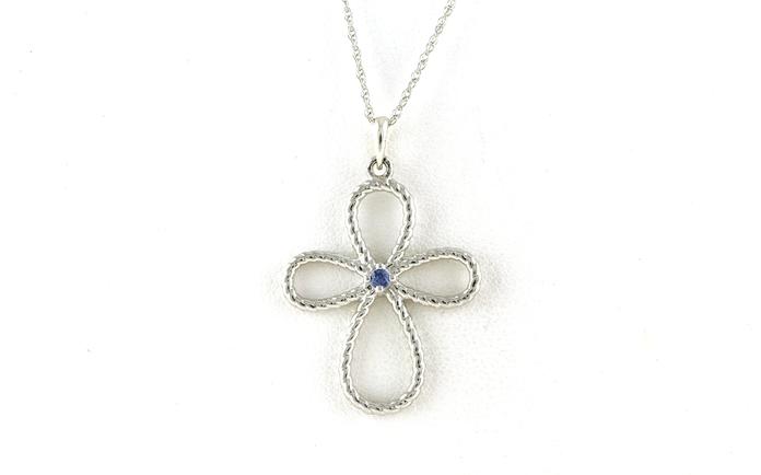 content/products/Cross Necklace with Montana Yogo Sapphire in Sterling Silver