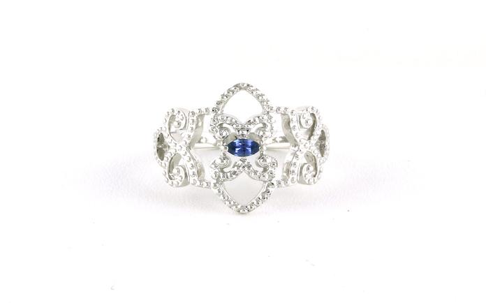 content/products/Filligree-style Marquise-cut Montana Yogo Sapphire Ring with Beaded Details in Sterling Silver (0.10cts)