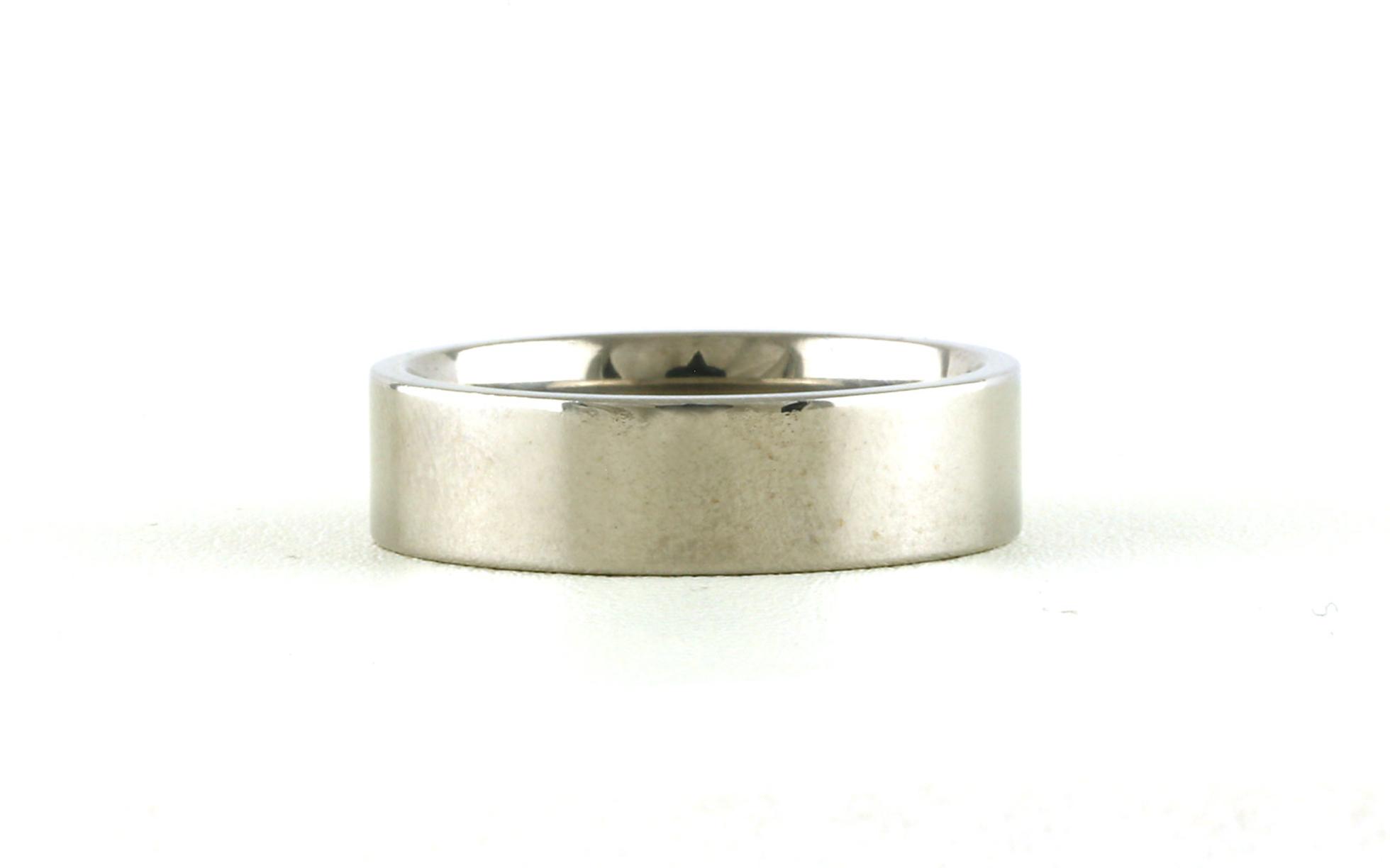 Flat Comfort Fit Wedding Band in White Gold