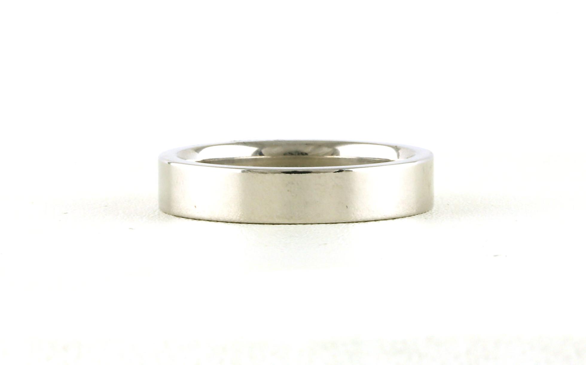 Flat Comfort Fit Wedding Band in White Gold