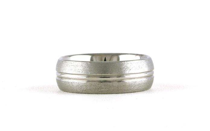 content/products/Comfort Fit Double Groove Wedding Band with Satin Finish in Serinium (sz 10)