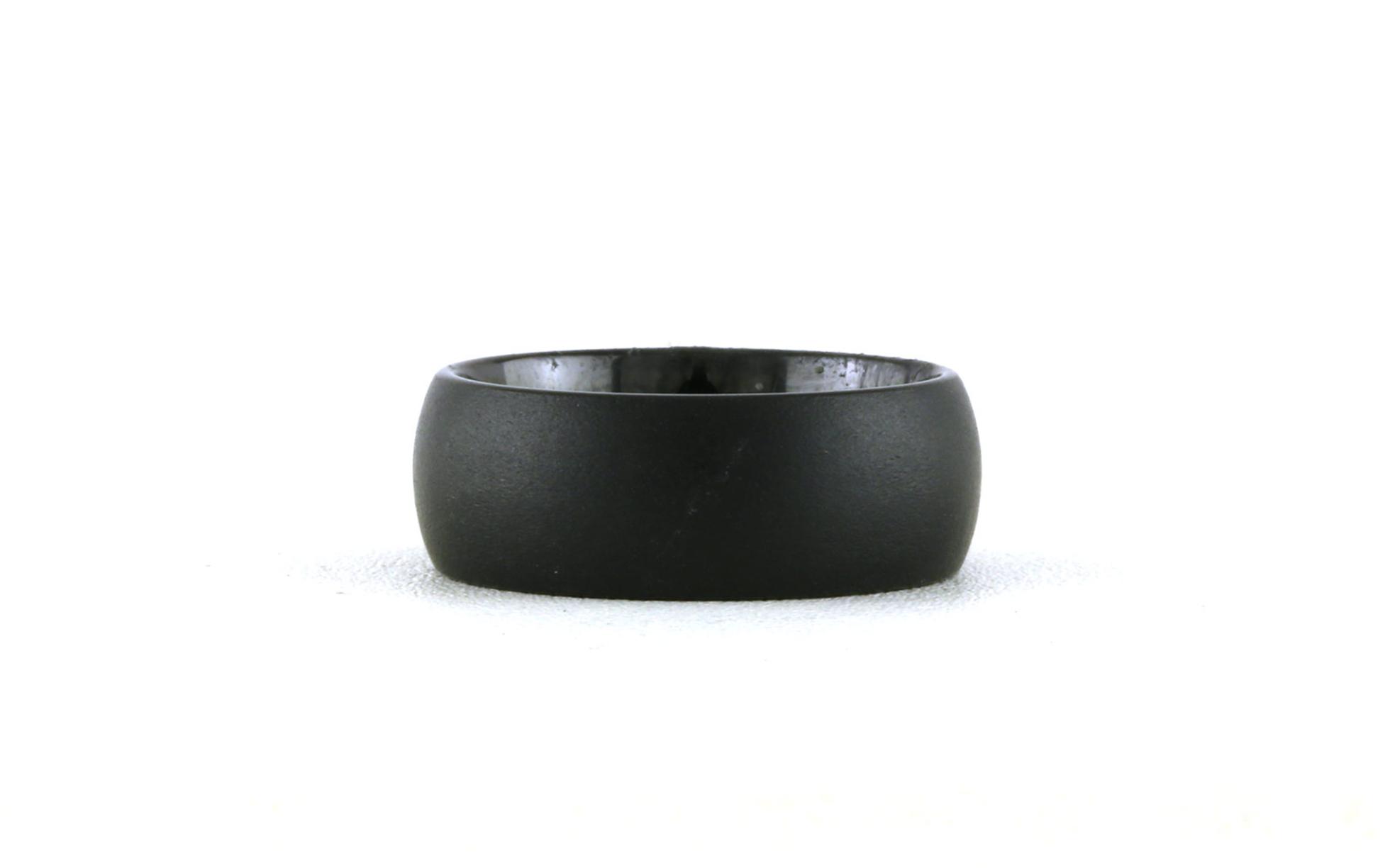 Comfort Fit Wedding Band with Matte Finish in Black Ceramic (sz 11)