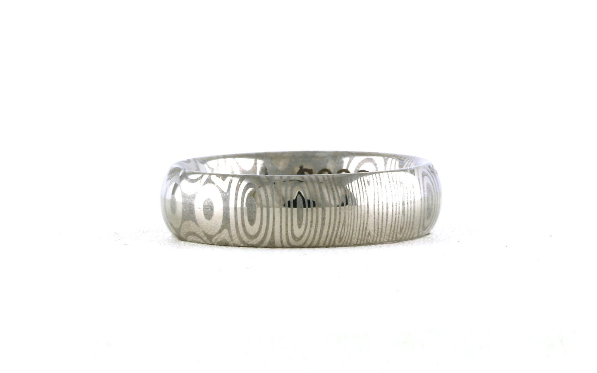 Comfort Fit Wedding Band in Damascus Steel (sz 9)