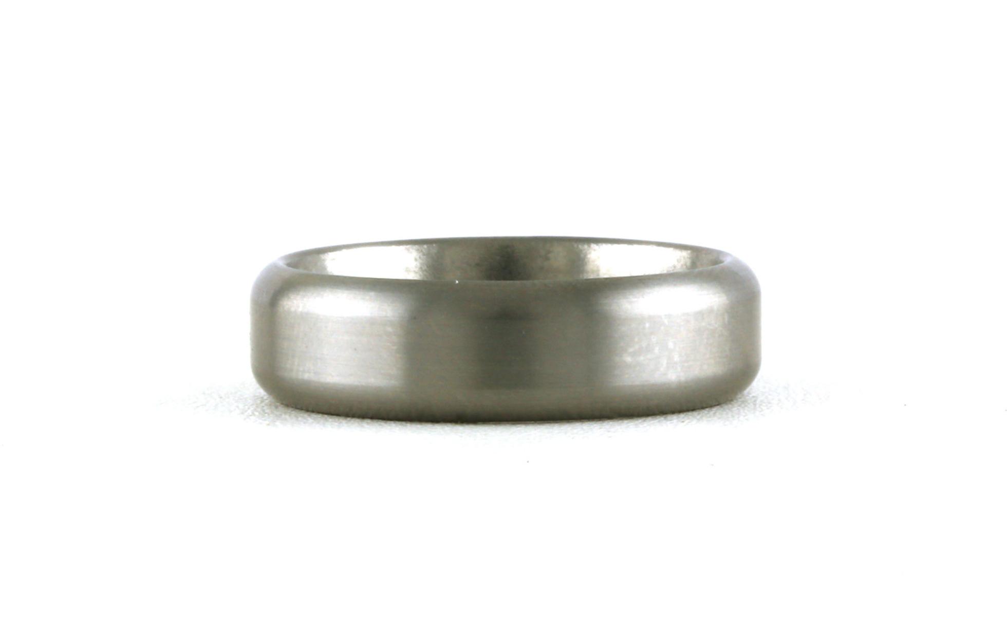 Flat Comfort Fit Rounded Edge Wedding Band with Satin Finish in Titanium (sz 12)