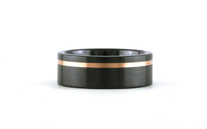 content/products/Flat Comfort Fit Off Center Rose Gold Inlay Wedding Band in Black Ceramic (sz 9.5)