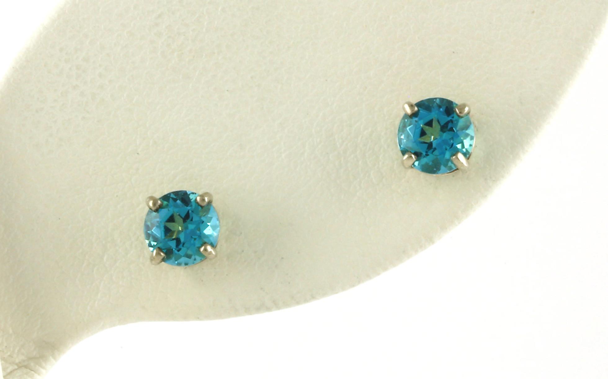 Children's Blue Swarovski Crystal Stud Earrings in Sterling Silver