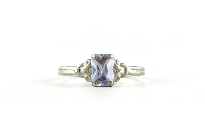 content/products/Children's Emerald-cut Synthetic Alexandrite Birthstone Ring in Sterling Silver