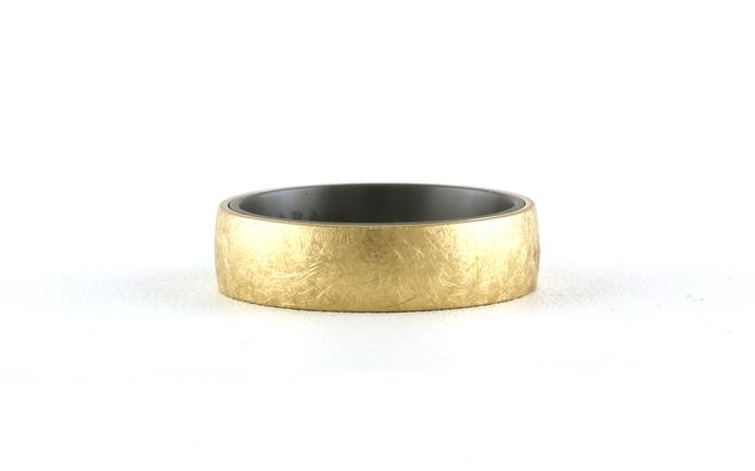 content/products/Comfort Fit Wedding Band with Swirl Texture in Double Layer Tantalum with Yellow Gold (sz 10.5)