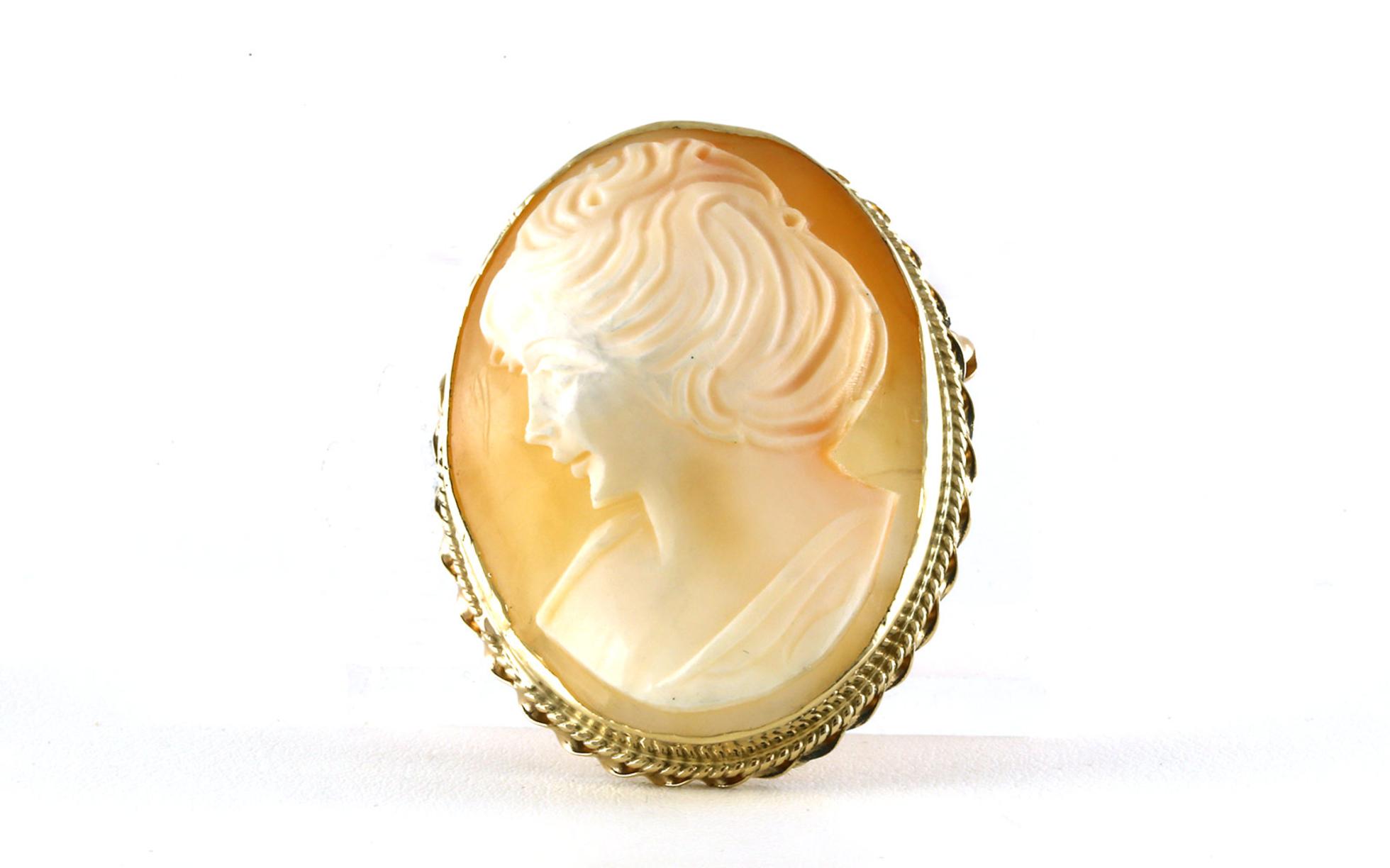 Estate Piece: Oval Cameo Pin in Yellow Gold