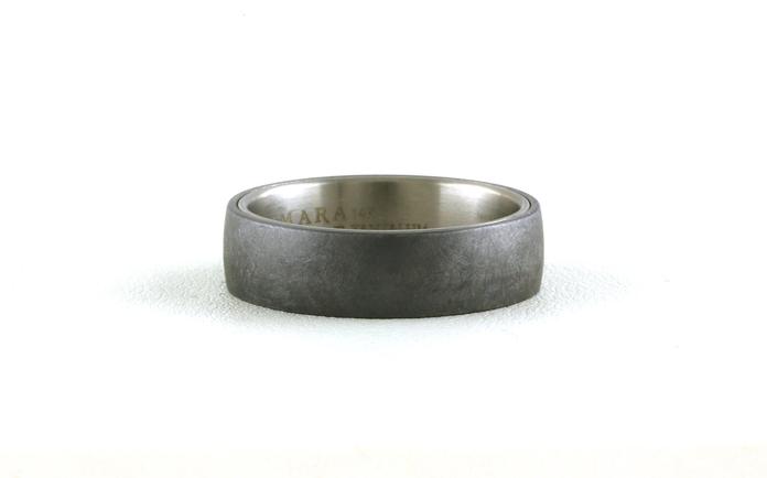 content/products/Comfort Fit Wedding Band with Swirl Finish in Gray Tantalum Outside and White Gold Interior (sz 10)