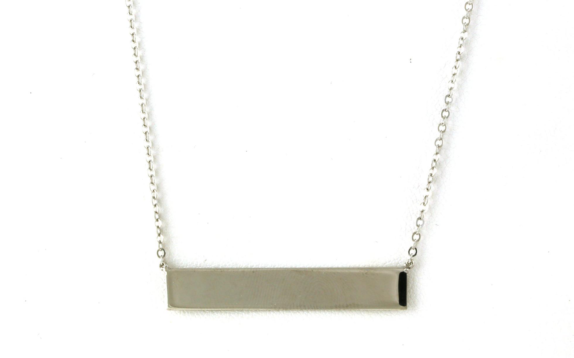 Bar Necklace on Split Chain in Sterling Silver
