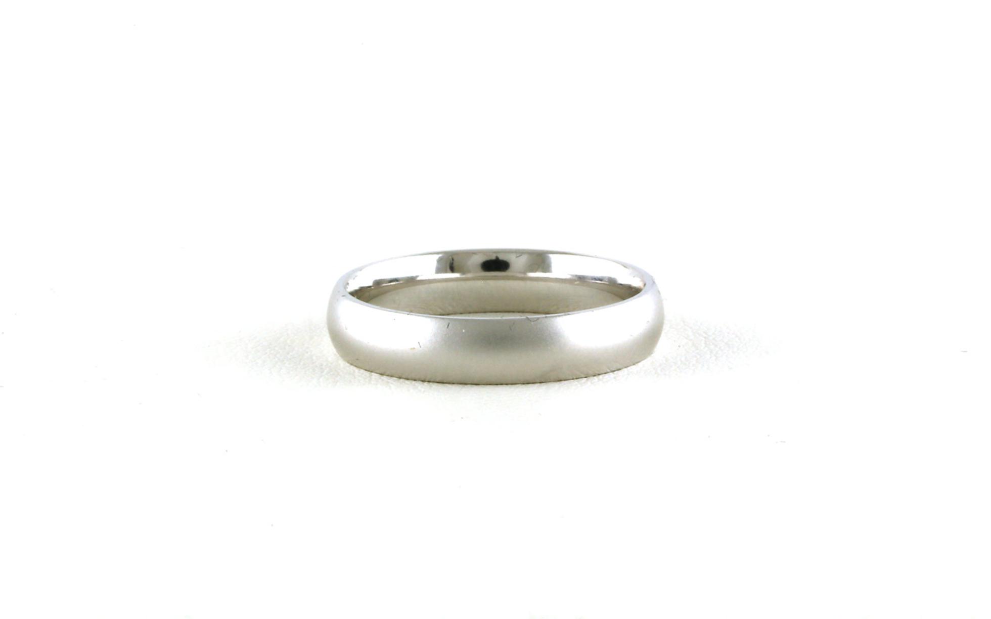 Comfort Fit Wedding Band with Sandblast Texture in White Gold (4 mm)