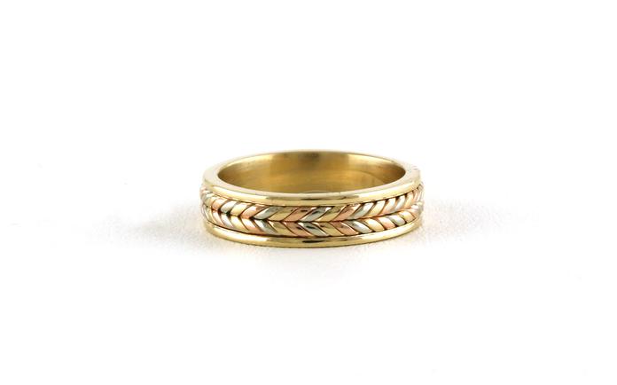 content/products/Estate Piece: Braided Center Ring in Tri-tone Gold