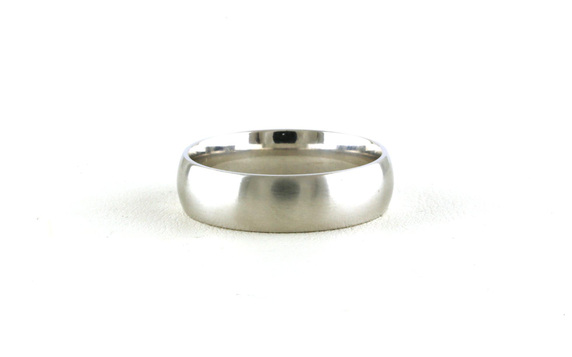 Comfort Fit Wedding Band with Satin Finish in White Gold (6 mm)