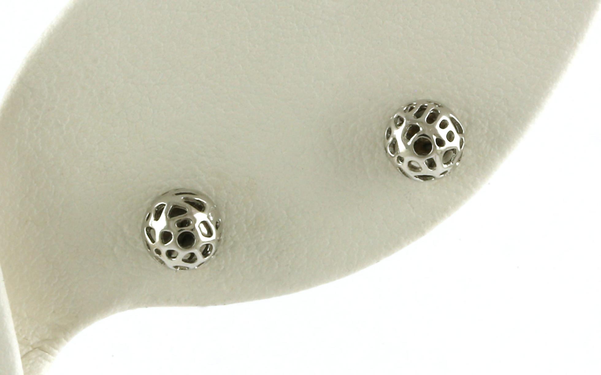 Pierced Ball Stud Earrings in White Gold (5.5 mm)