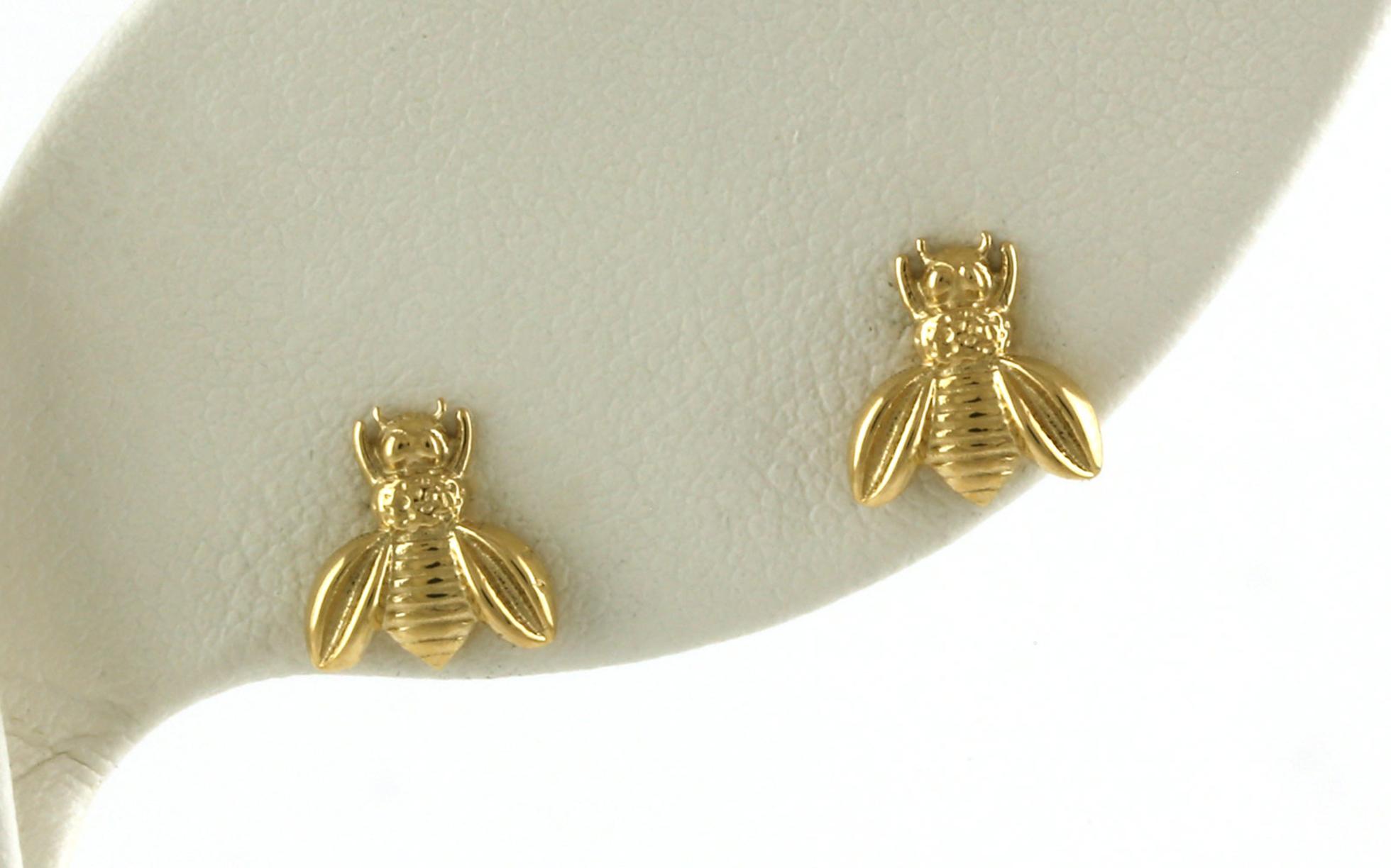 Bumblebee Stud Earrings in Yellow Gold