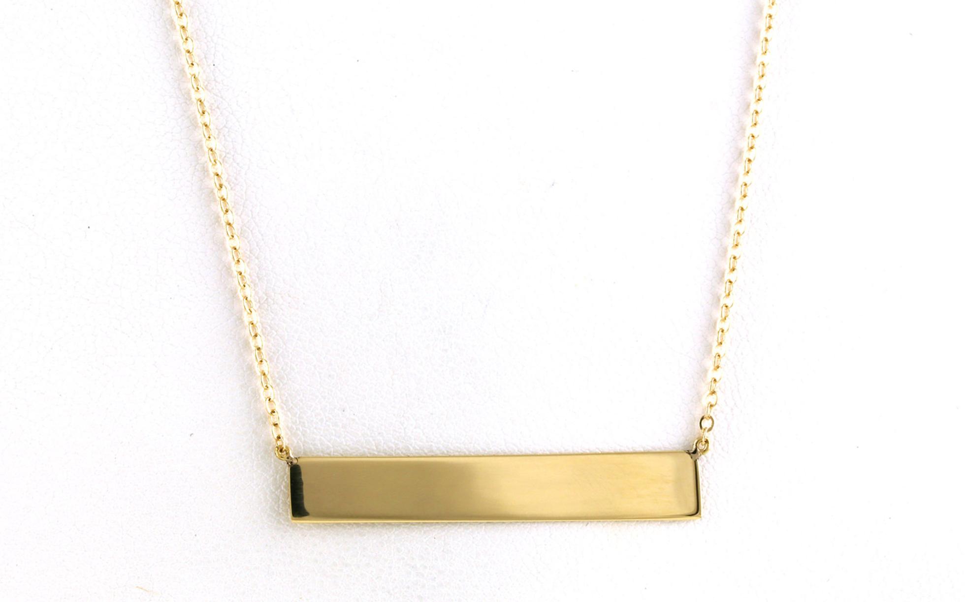 Bar Necklace on Split Chain in Yellow Gold