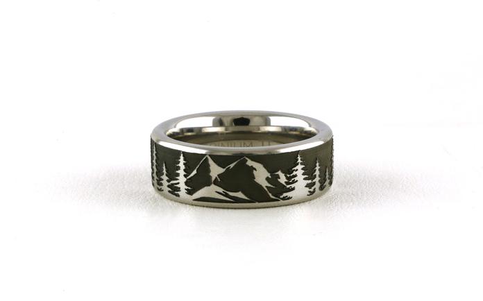 content/products/Flat Comfort Fit Wedding Band with Laser Engraved Mountain Scene in Serinium (sz 10)