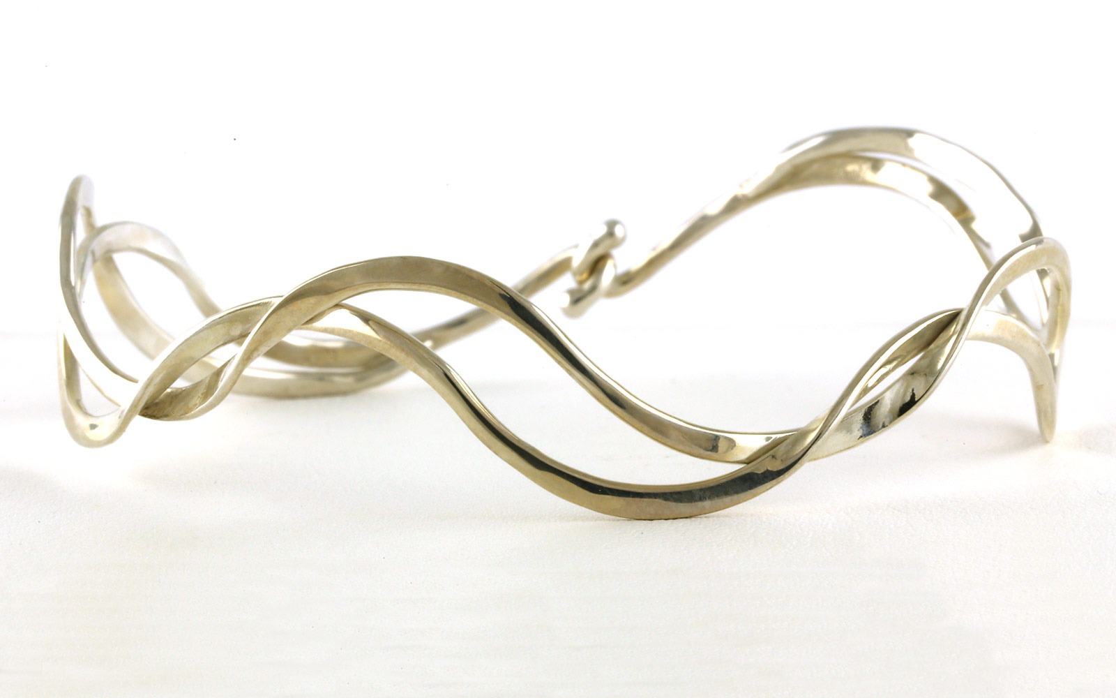 Ocean Waves Bangle Bracelet in Sterling Silver