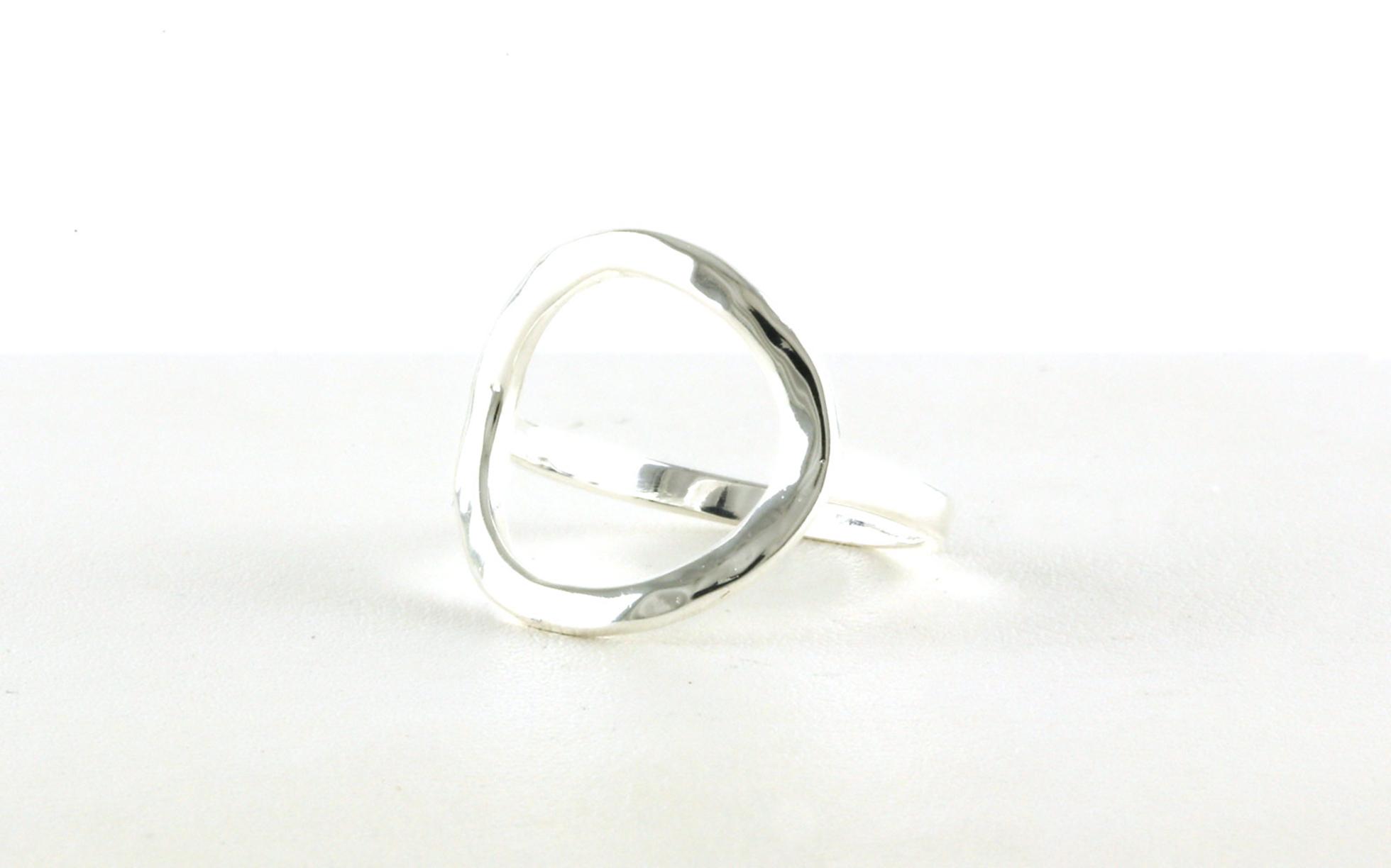 Open Circle Ring with Hammered Texture in Sterling Silver
