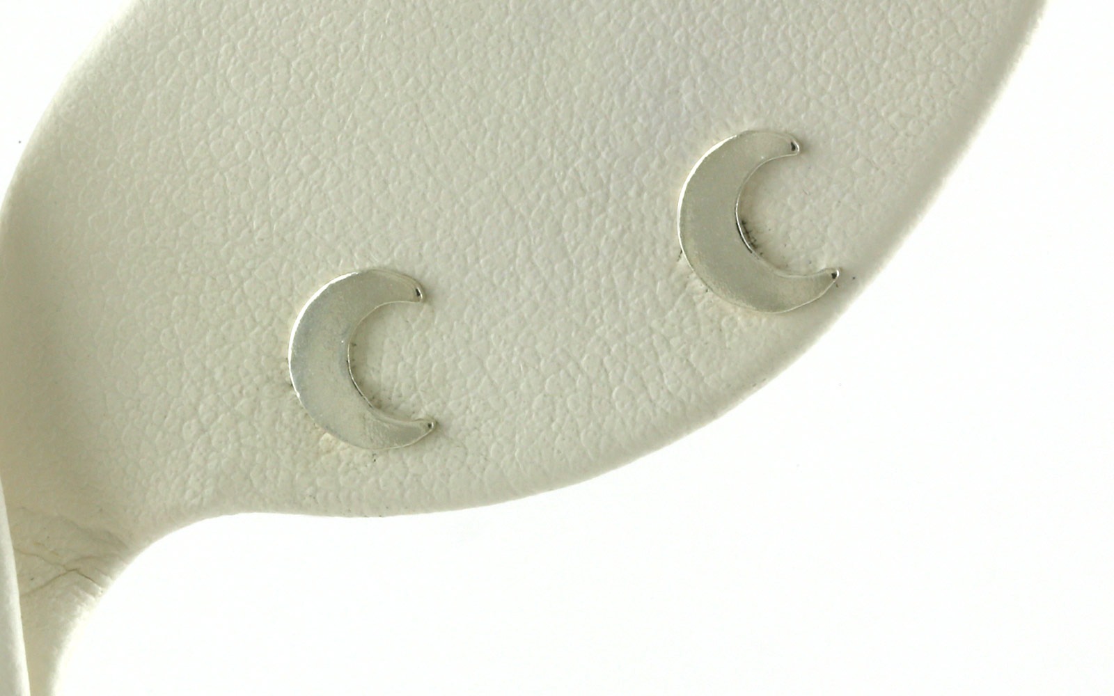 Crescent Moon Stud Earrings in Sterling Silver