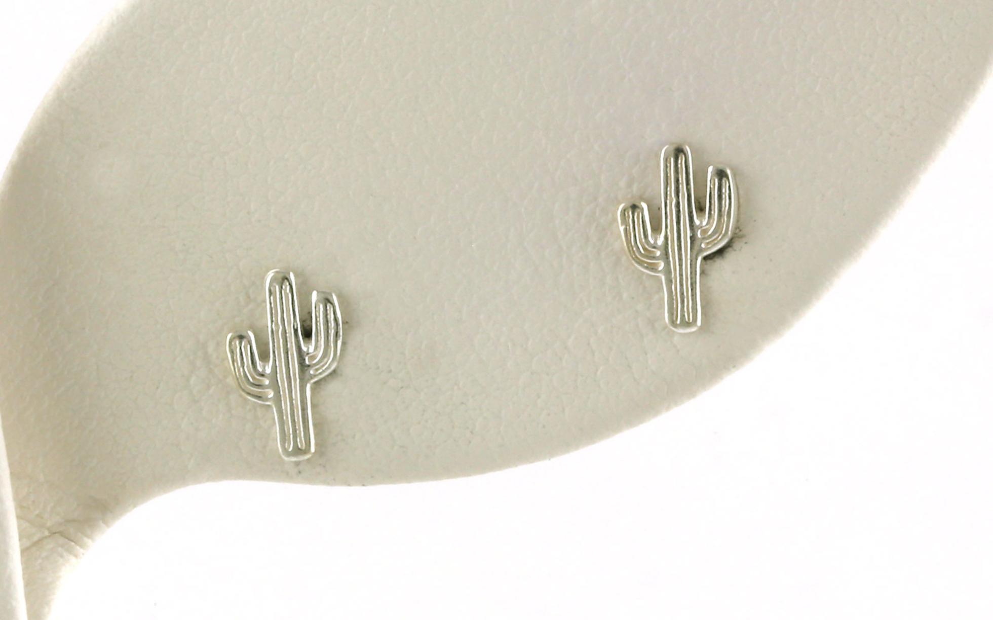 Cactus Stud Earrings in Sterling Silver