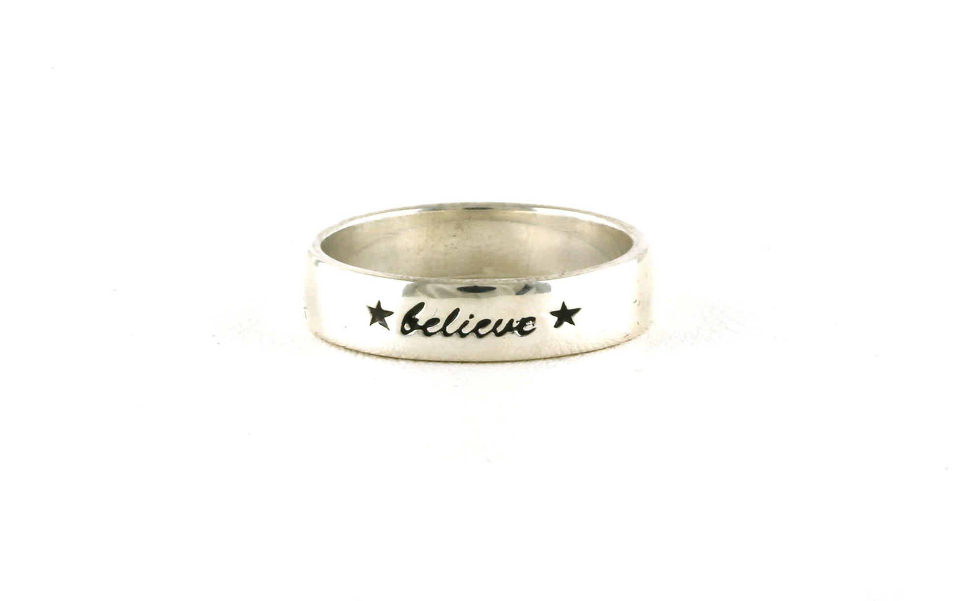 Estate Piece: "Believe" Ring in Sterling Silver