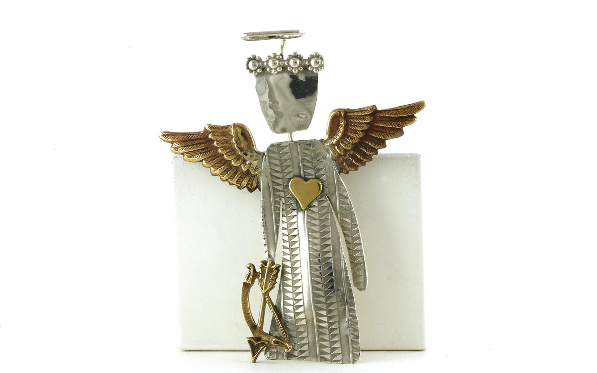 Estate Piece: Handmade Angel Cupid Pin in Sterling Silver