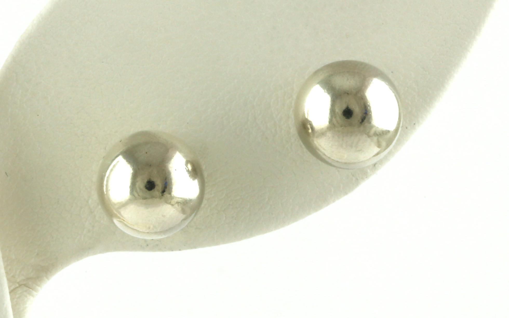 Estate Piece: Hollow Ball Stud Earrings in Sterling Silver