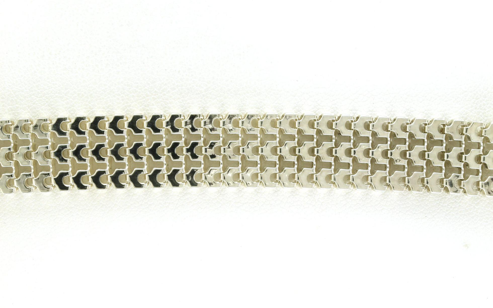 Estate Piece: 3-Row Link Bracelet in Sterling Silver