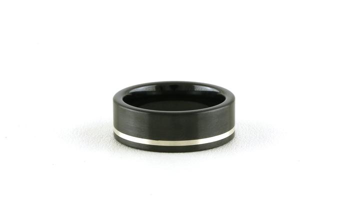 content/products/Flat Comfort Fit Off Center Sterling Silver Inlay Wedding Band in Black Ceramic (sz 9)