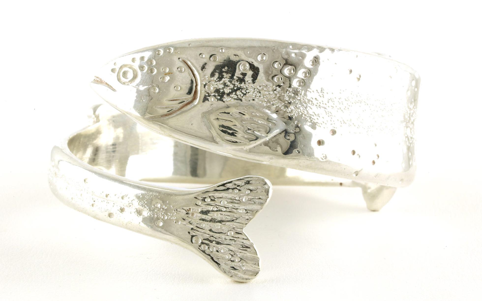Custom-made Bypass-style Trout Bangle in Sterling Silver (sz. Large)
