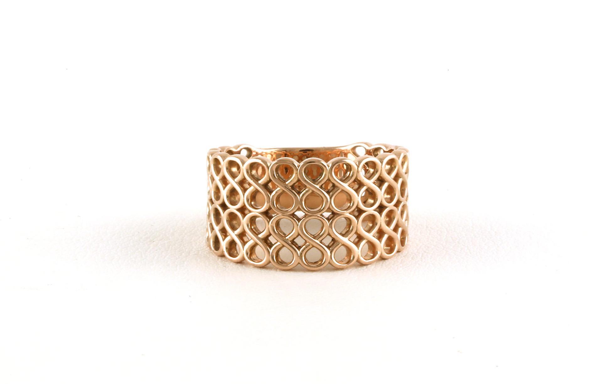Estate Piece: Wide-style Woven Infinity Ring in Rose Gold
