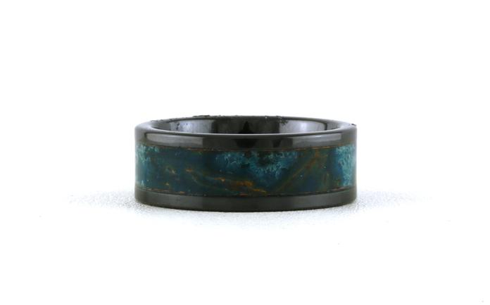 content/products/Flat Comfort Fit Green Patina Copper Inlay Wedding Band in Black Ceramic (sz 9)