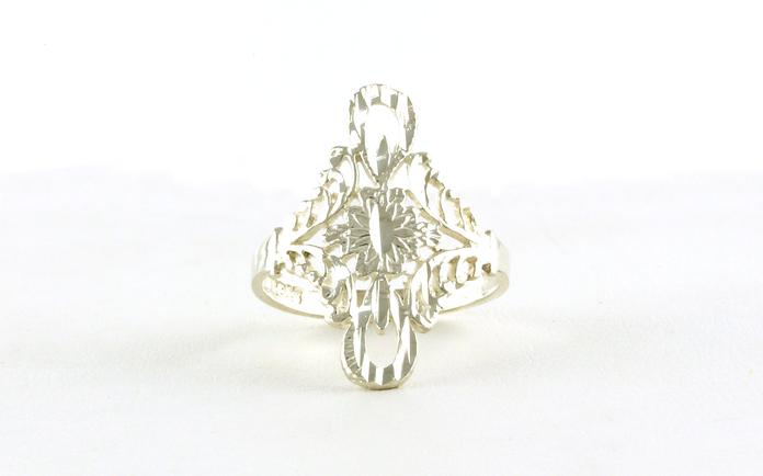 content/products/Estate Piece: Flower Design Filigree Ring in Sterling Silver