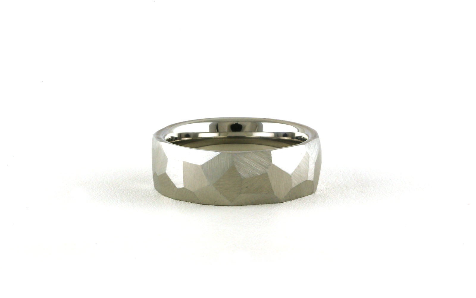 Flat Comfort Fit Wedding Band with Chisel Texture in Serinium (sz 10.5)