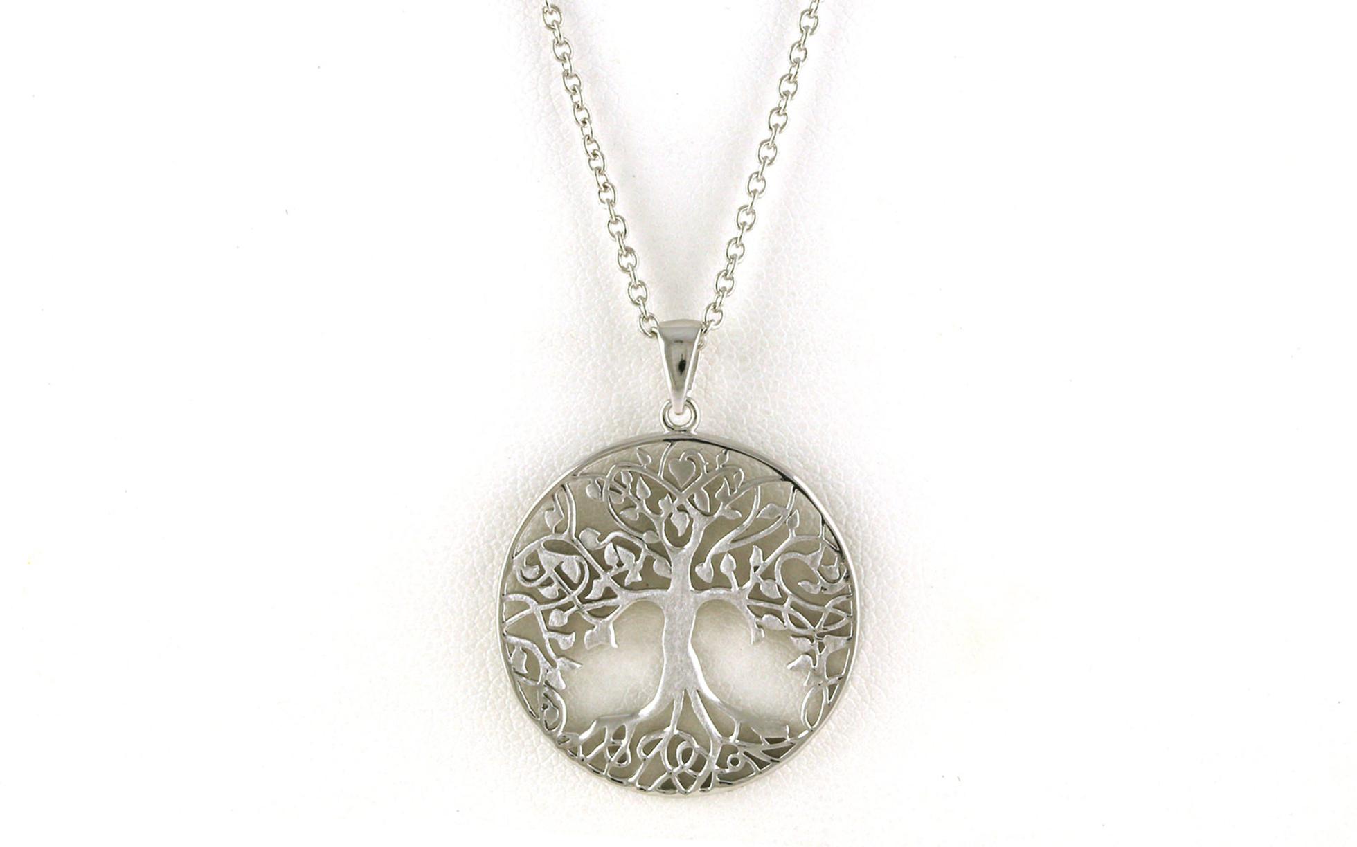Circle Tree of Life Necklace in Sterling Silver