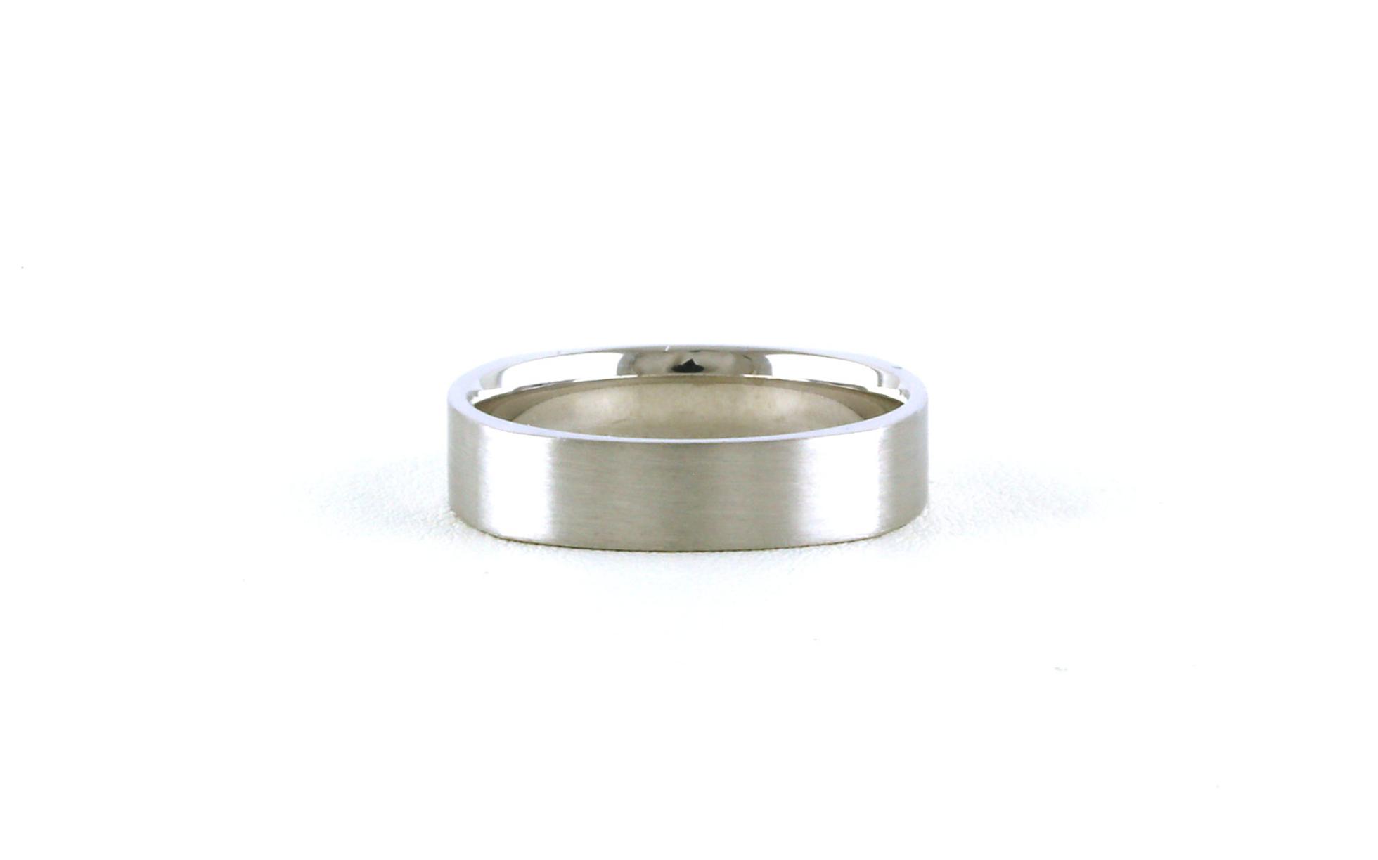 Square-style Comfort Fit Wedding Band in White Gold (5mm)