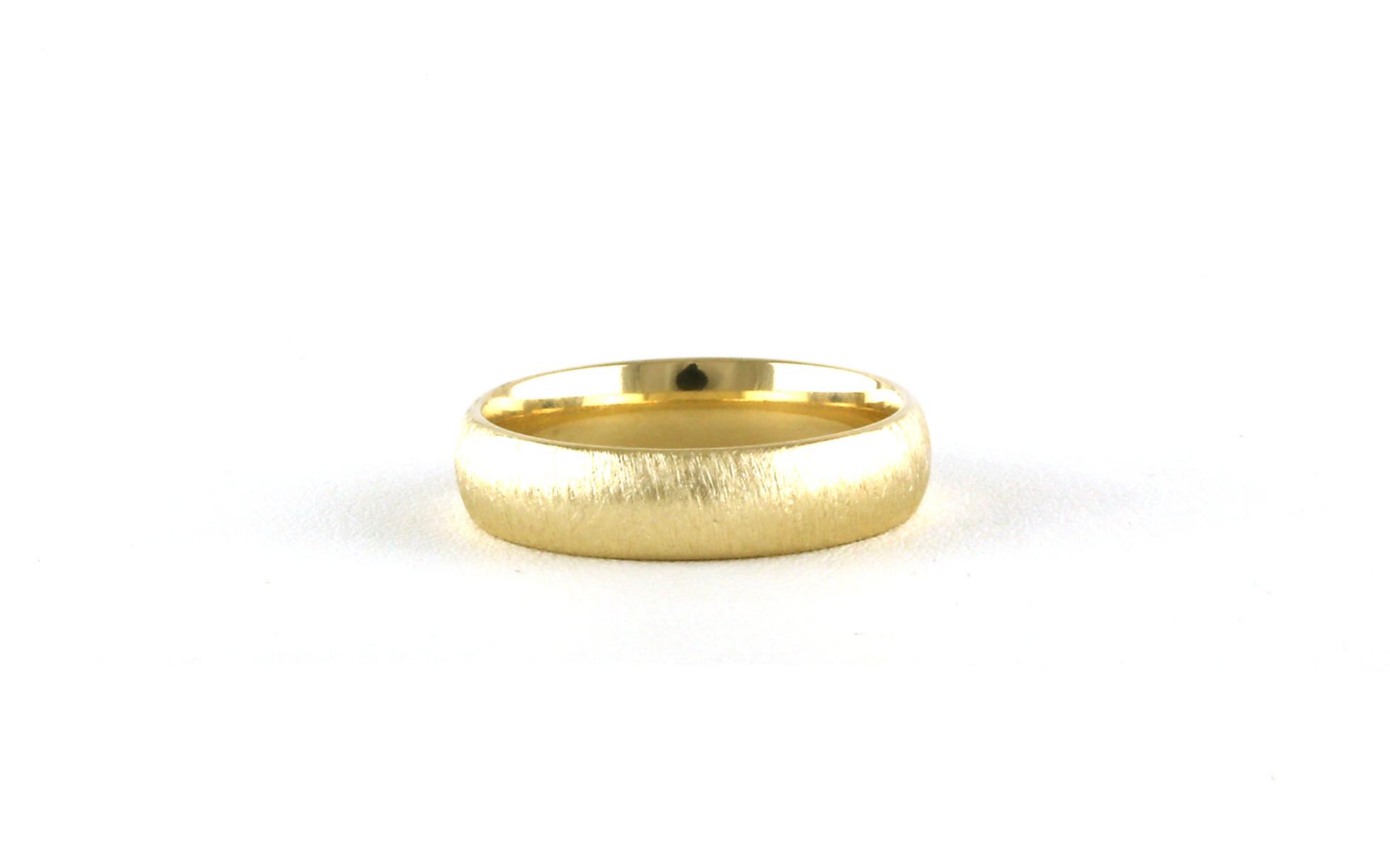 Ice-finish Light Comfort Fit Wedding Band in Yellow Gold (5mm)