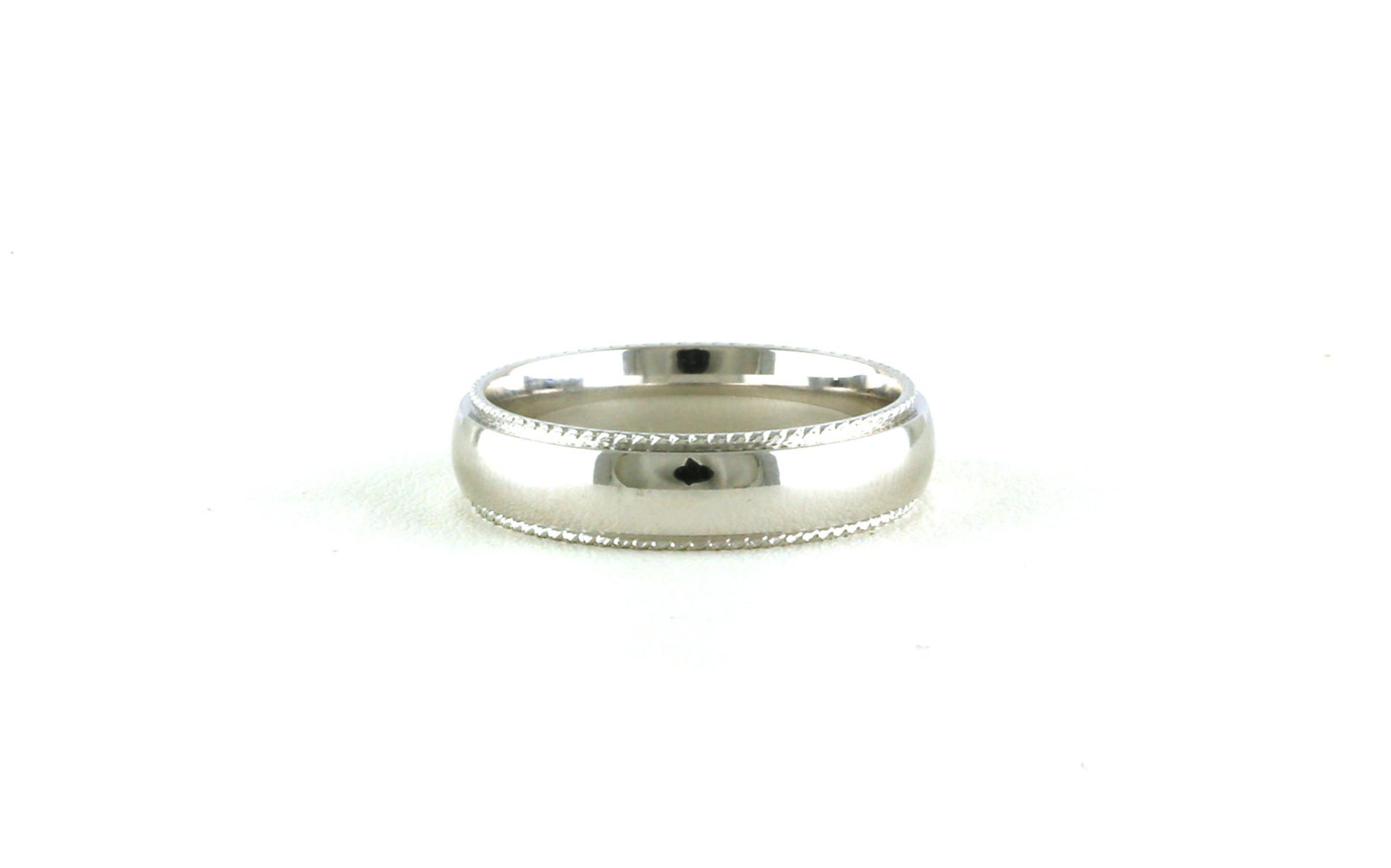 Rope-style Half Round Wedding Band in White Gold (5mm)