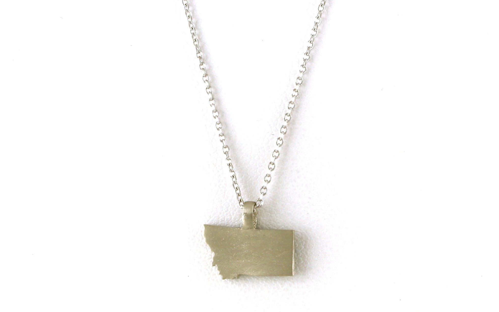 Satin-finish Montana Necklace in White Gold