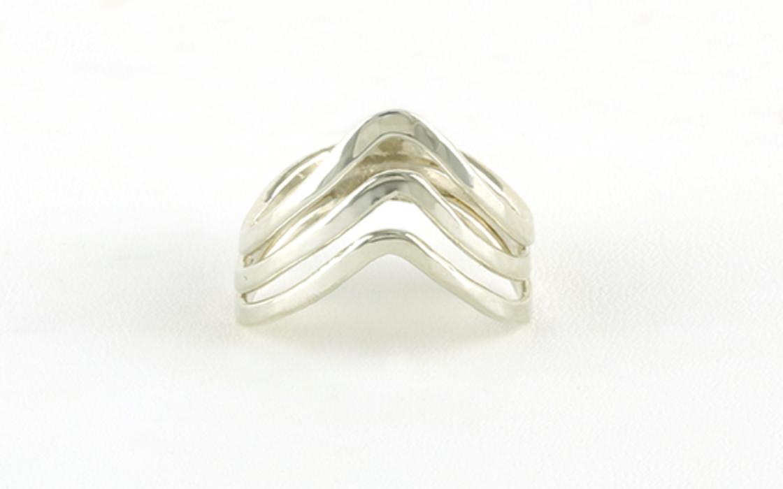 3-Row Chevron Ring in Sterling Silver
