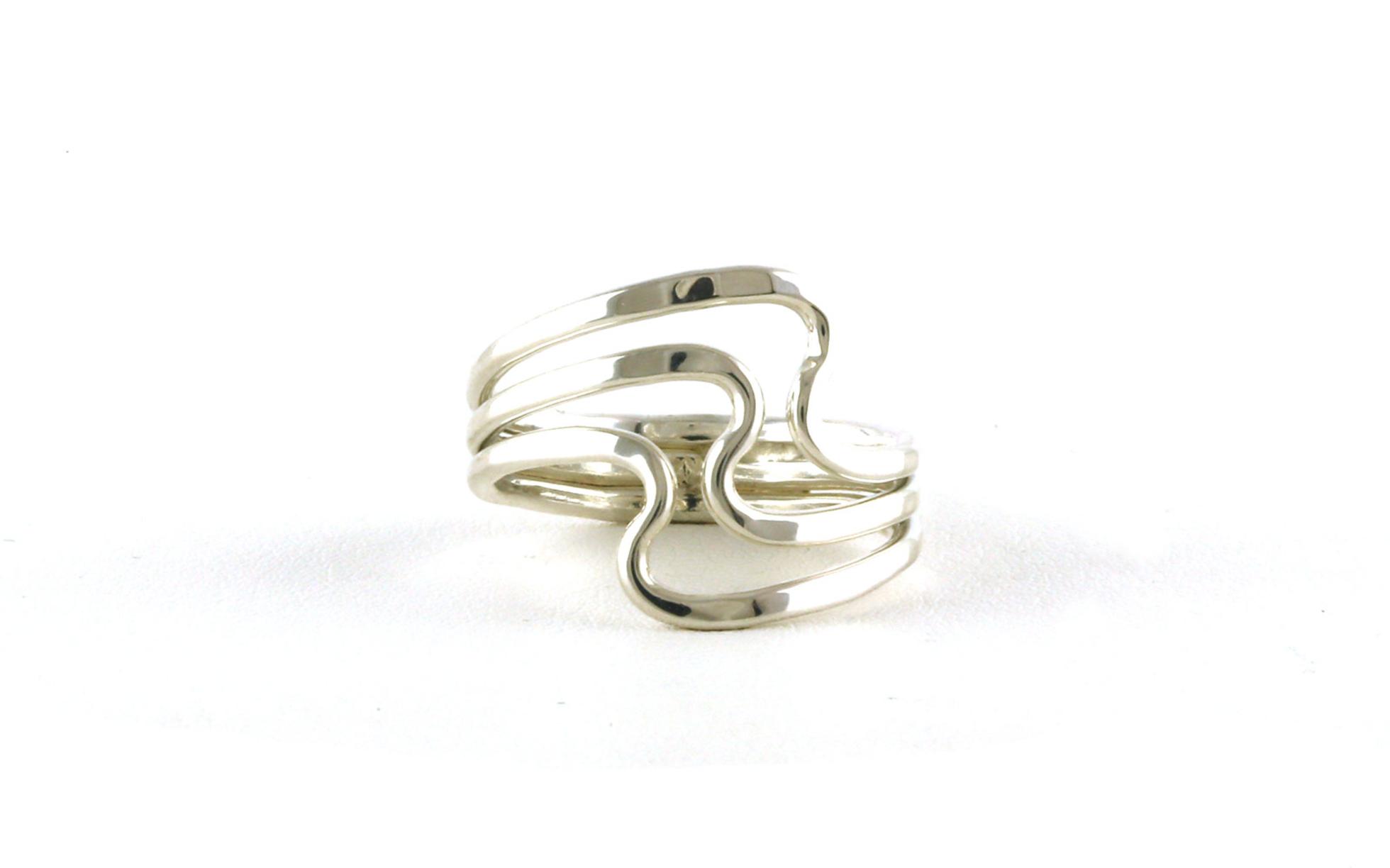 3-Row S-Curve Ring in Sterling Silver