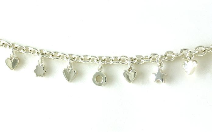 content/products/Estate Piece: Flower, Star, and Heart Charm Bracelet in Sterling Silver