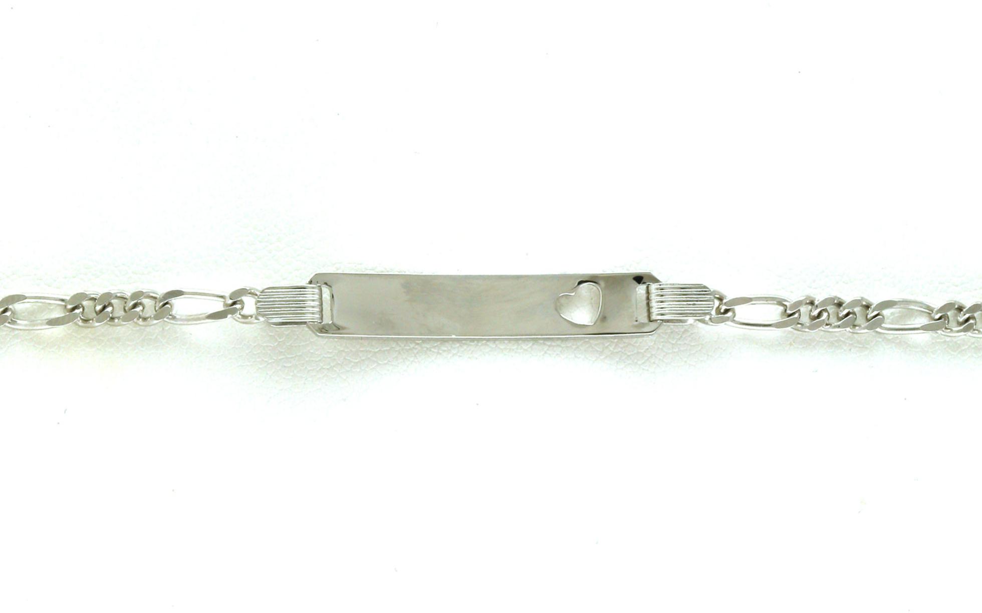 Children's Bracelet with Engravable Plate in Sterling Silver
