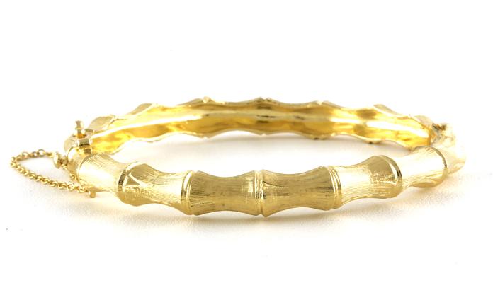content/products/Estate Piece: Bamboo Hinged Bangle Bracelet in Yellow Gold