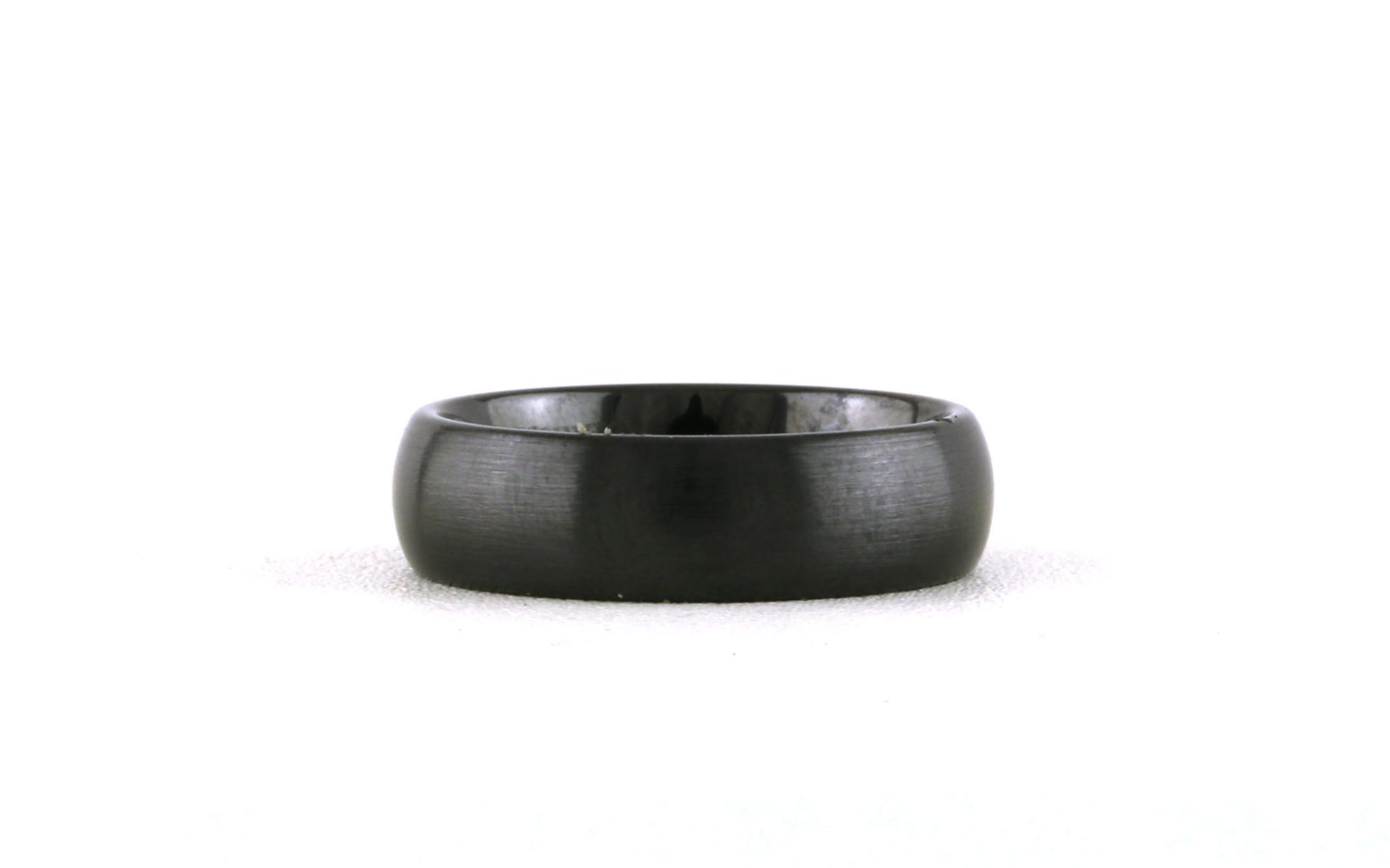 Comfort Fit Wedding Band with Satin Finish in Black Ceramic (sz 8.5)