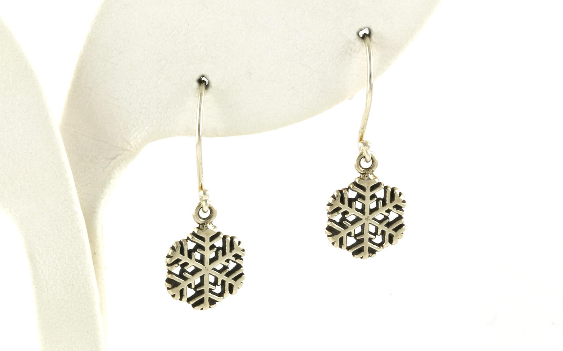 Snowflake Dangle Earrings in Sterling Silver