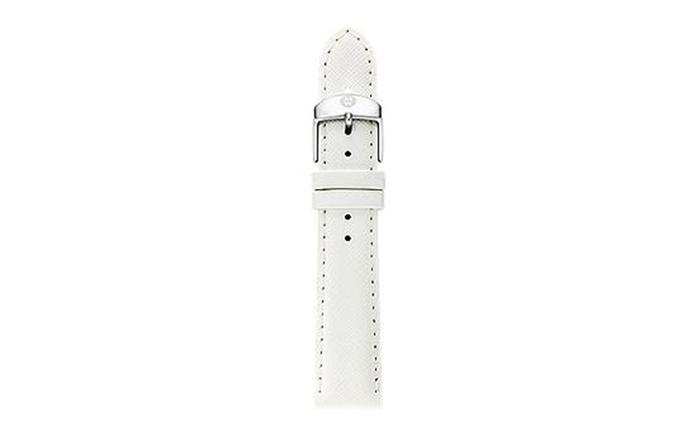 content/products/Michele Watch Strap: 16mm Bright White Leather
